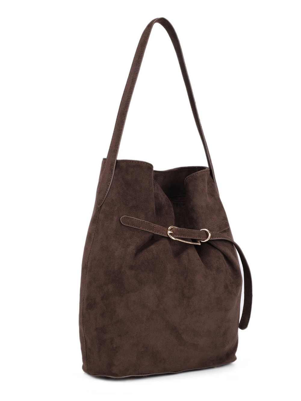 Suede Drawstring Shoulder Bag